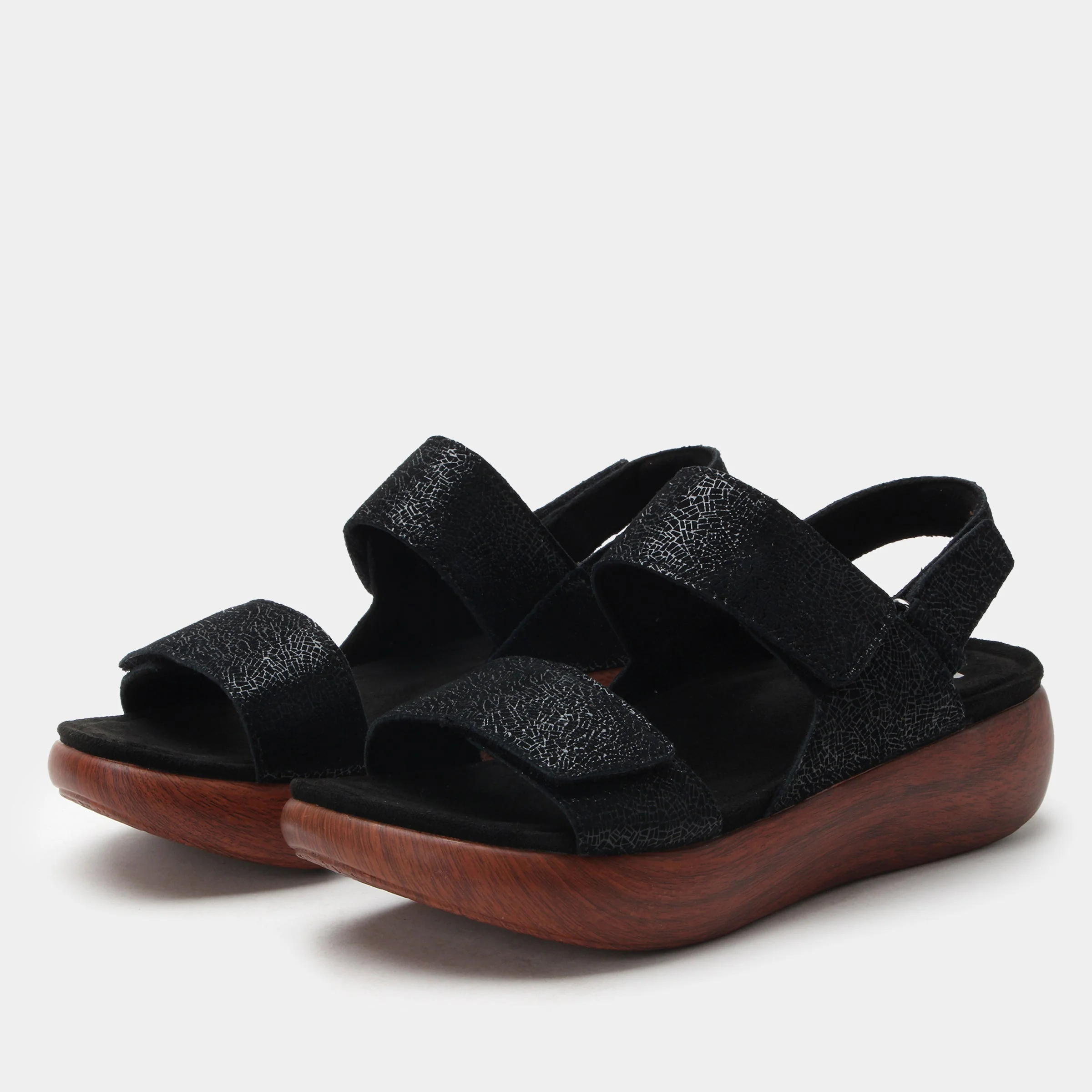 Bailee Crackle Black Sandal