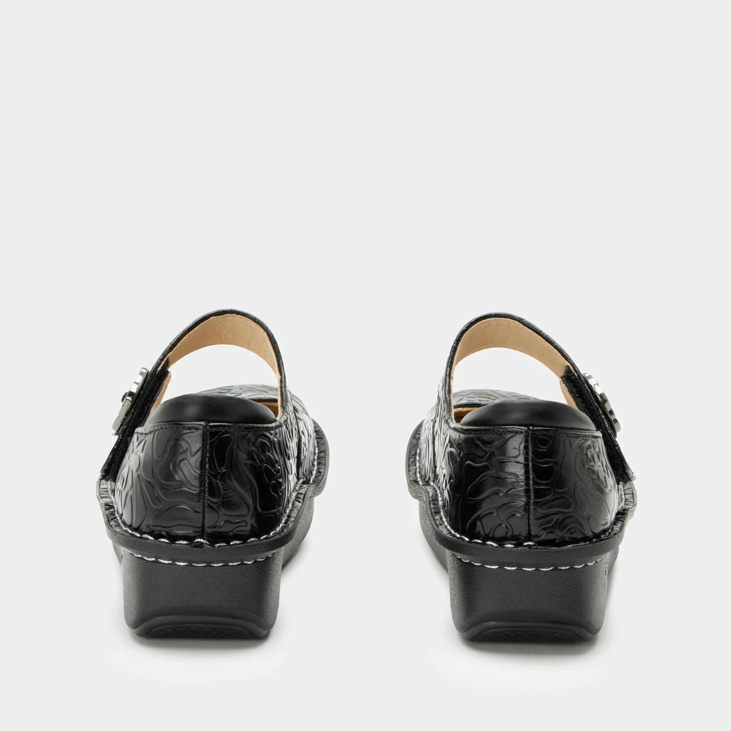 Paloma Black Embossed Rose Mary Jane - Image 4